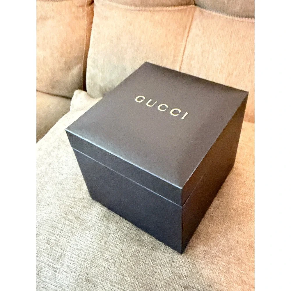 Gucci Brown Watch Presentation Box Empty with Pillow/Care Booklet Accessory Set